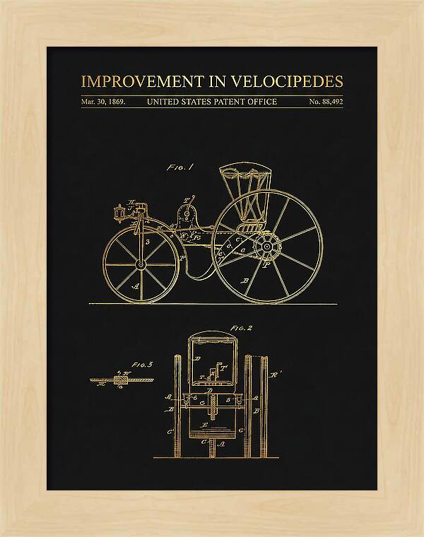 Velocipede Gold Patent Us88492a