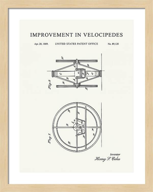 Velocipede Minimalist Patent Us89128a