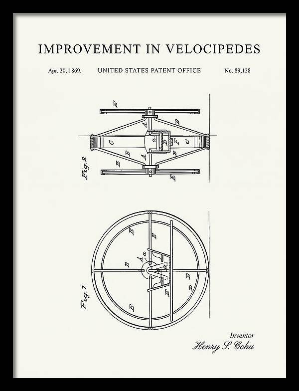 Velocipede Minimalist Patent Us89128a