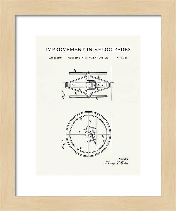 Velocipede Minimalist Patent Us89128a