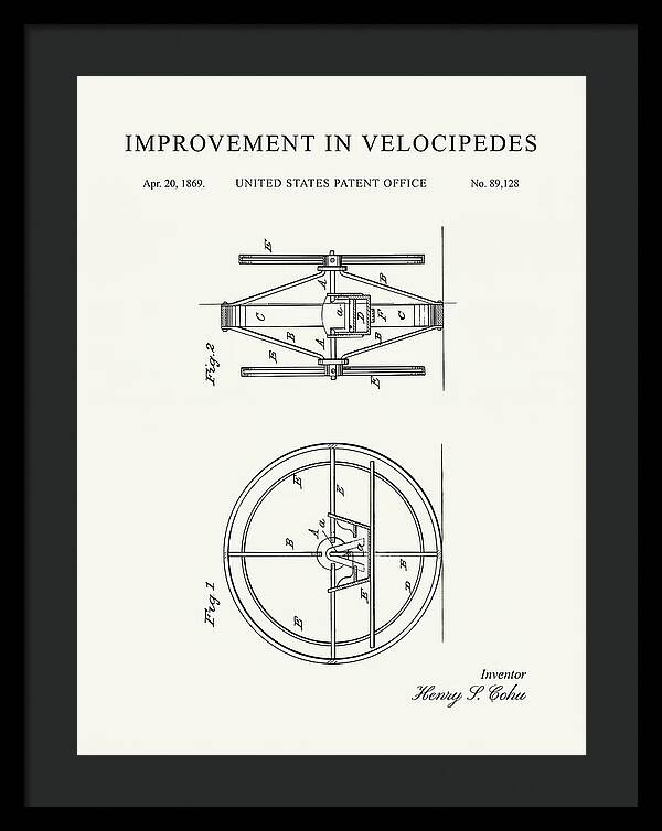 Velocipede Minimalist Patent Us89128a