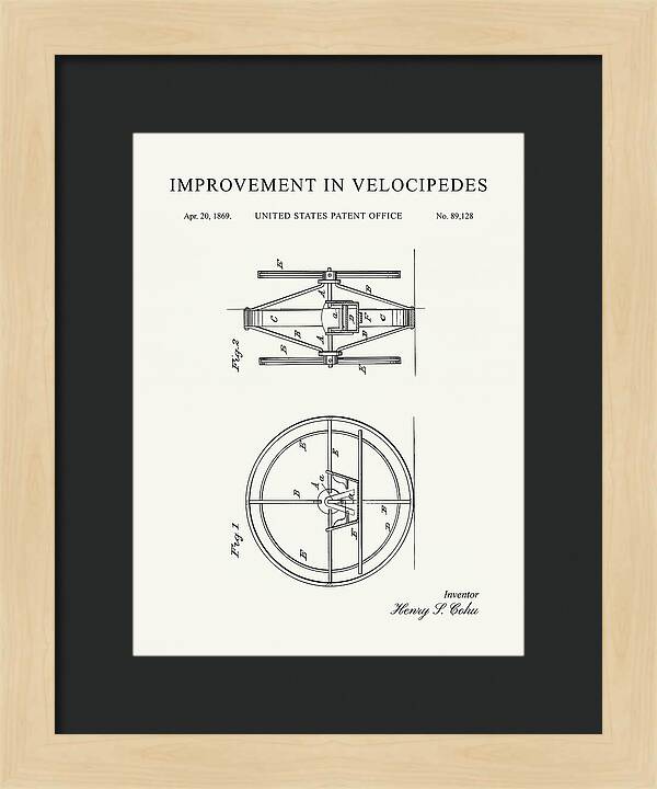 Velocipede Minimalist Patent Us89128a