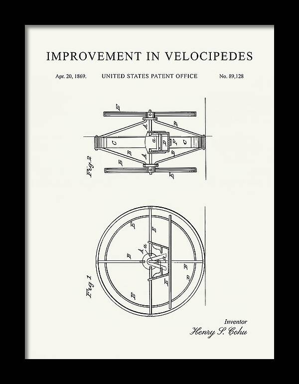 Velocipede Minimalist Patent Us89128a
