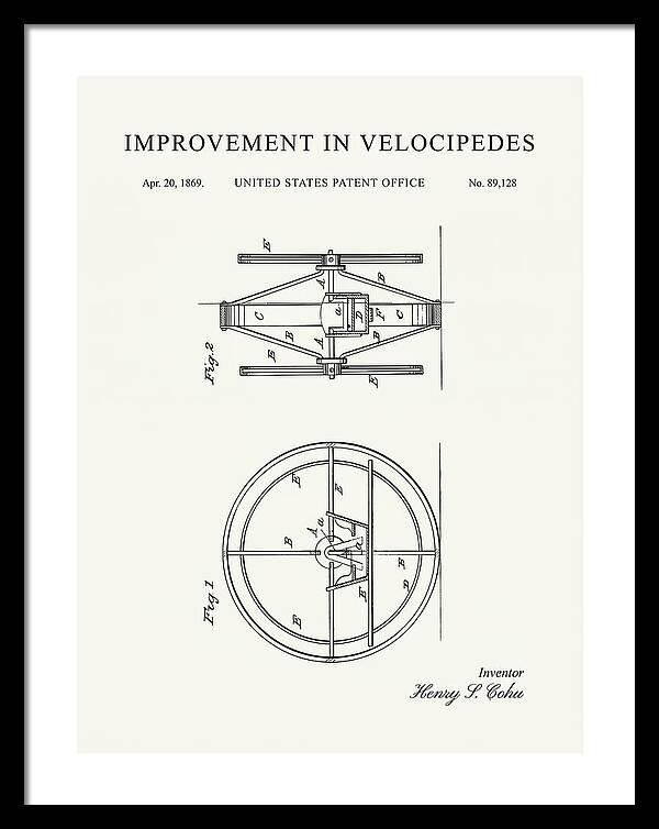 Velocipede Minimalist Patent Us89128a