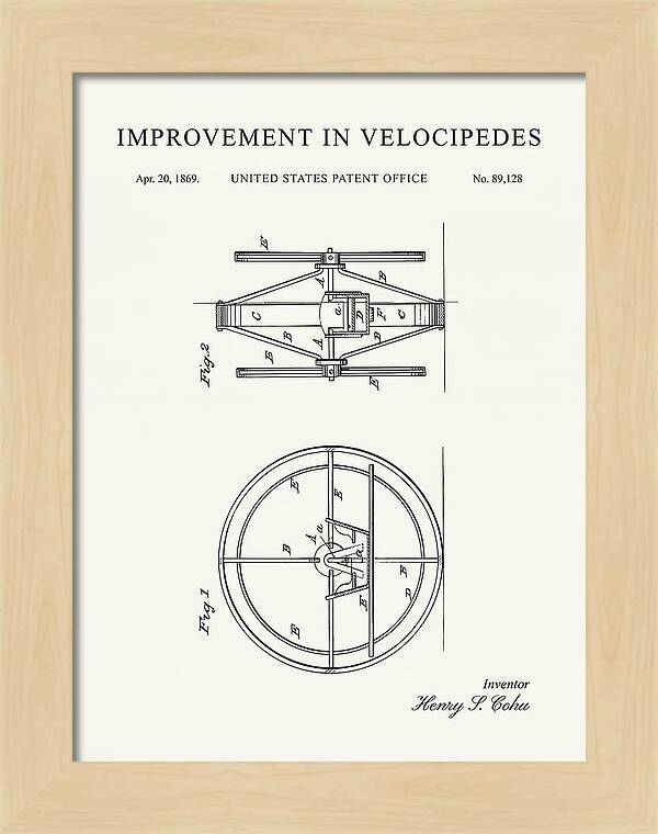 Velocipede Minimalist Patent Us89128a