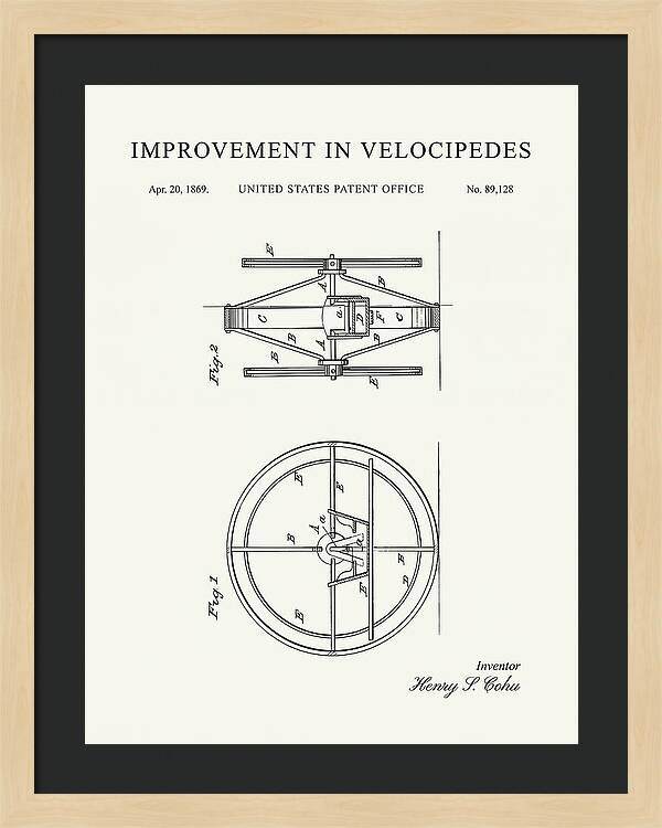 Velocipede Minimalist Patent Us89128a