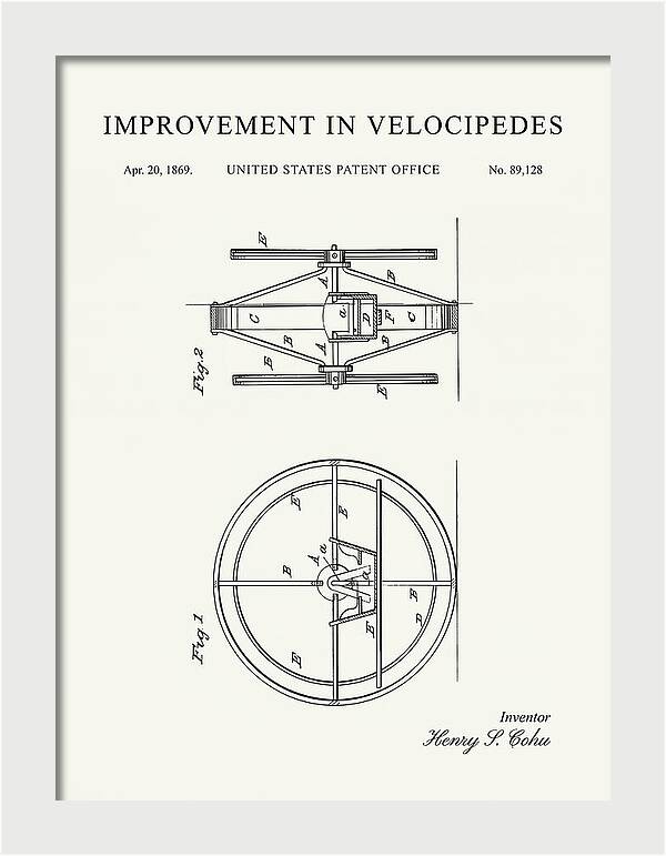 Velocipede Minimalist Patent Us89128a