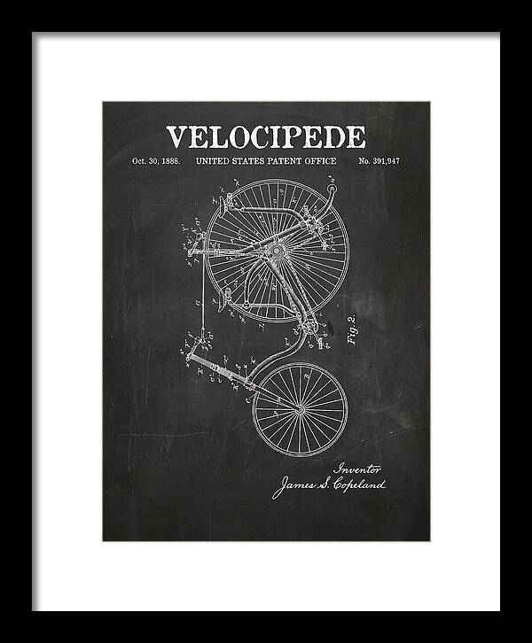 Velocipede Penny Farthing Chalkboard Patent Us391947a