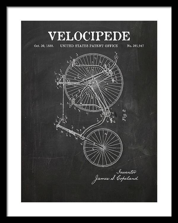 Velocipede Penny Farthing Chalkboard Patent Us391947a