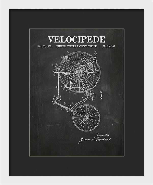 Velocipede Penny Farthing Chalkboard Patent Us391947a