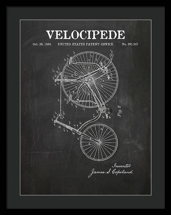 Velocipede Penny Farthing Chalkboard Patent Us391947a