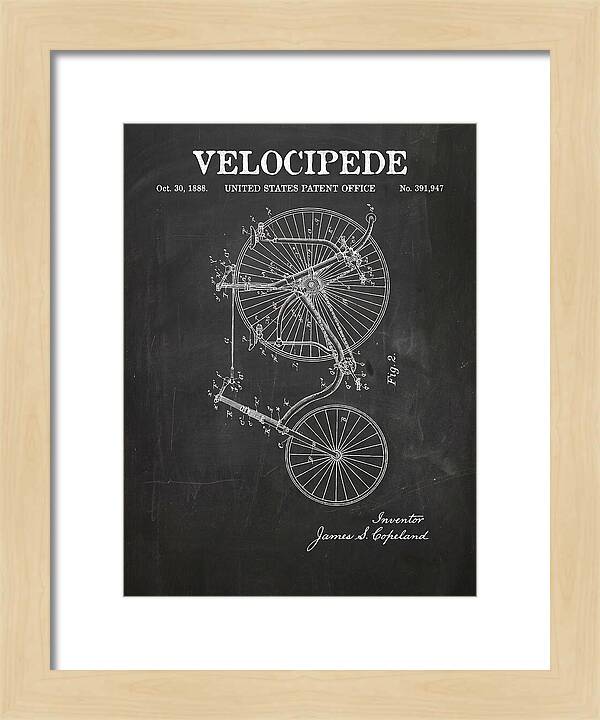 Velocipede Penny Farthing Chalkboard Patent Us391947a