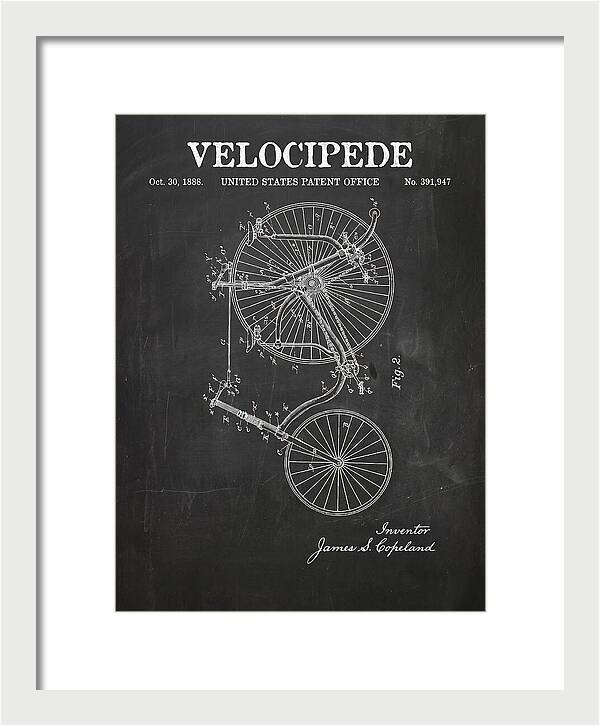 Velocipede Penny Farthing Chalkboard Patent Us391947a