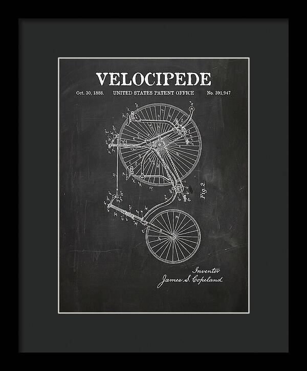 Velocipede Penny Farthing Chalkboard Patent Us391947a