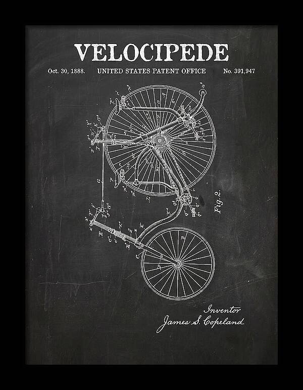 Velocipede Penny Farthing Chalkboard Patent Us391947a