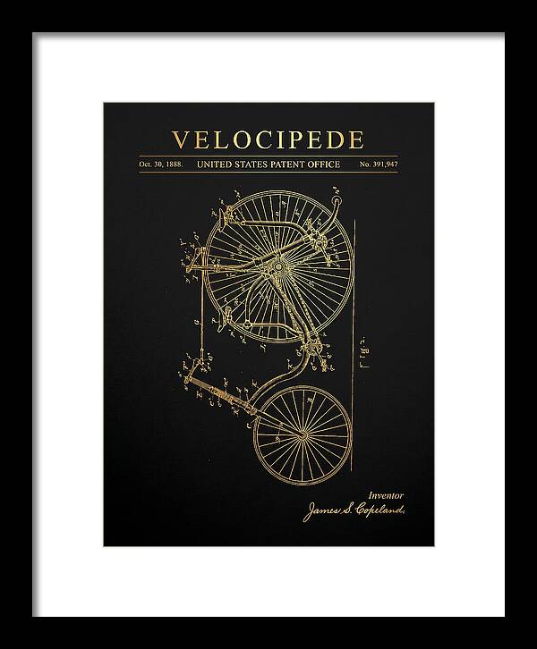 Velocipede Penny Farthing Gold Patent Us391947a