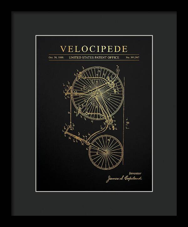 Velocipede Penny Farthing Gold Patent Us391947a
