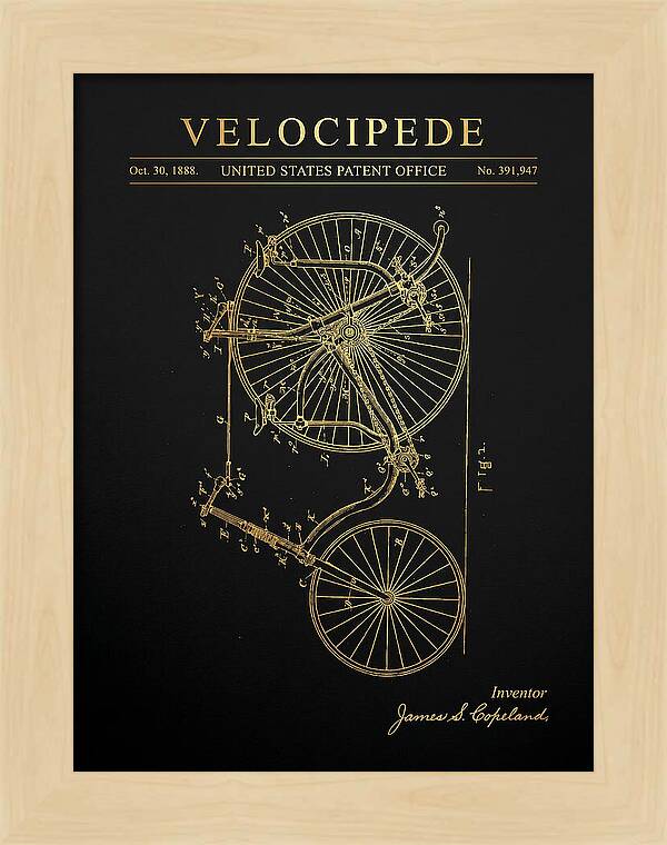 Velocipede Penny Farthing Gold Patent Us391947a