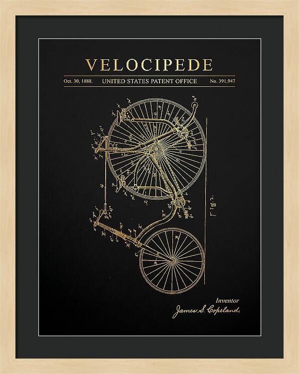 Velocipede Penny Farthing Gold Patent Us391947a