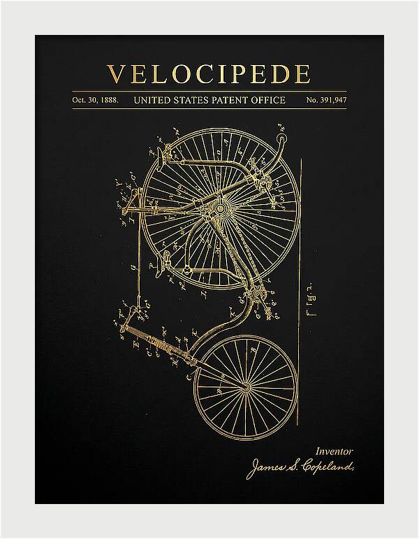 Velocipede Penny Farthing Gold Patent Us391947a