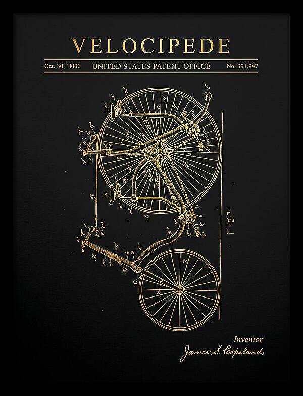 Velocipede Penny Farthing Gold Patent Us391947a