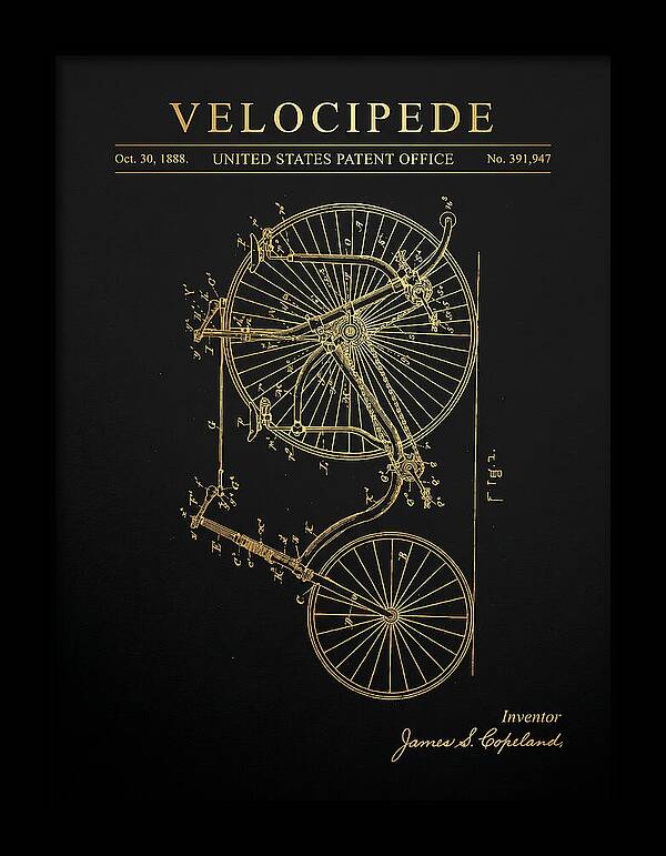 Velocipede Penny Farthing Gold Patent Us391947a