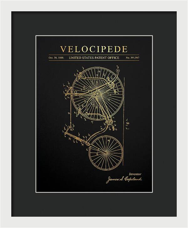 Velocipede Penny Farthing Gold Patent Us391947a