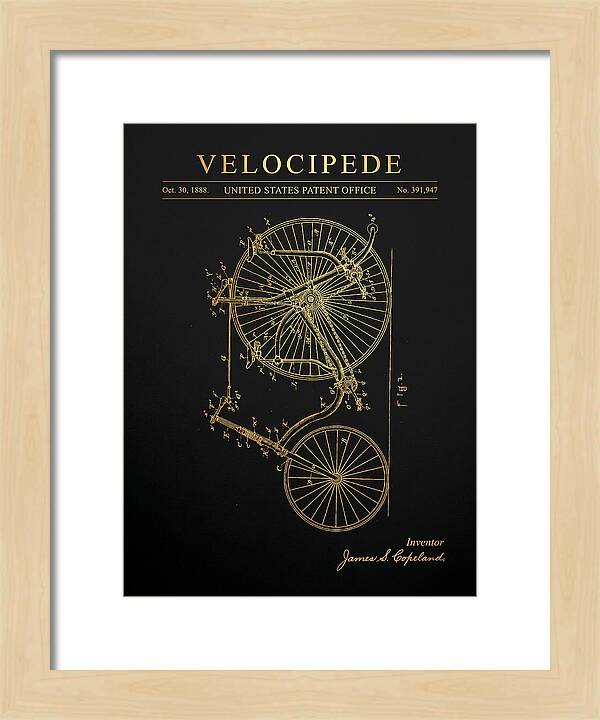 Velocipede Penny Farthing Gold Patent Us391947a