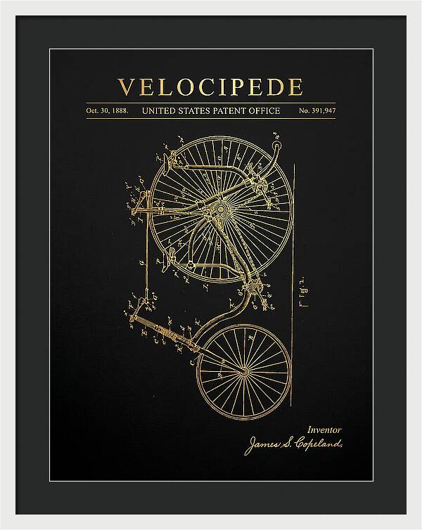 Velocipede Penny Farthing Gold Patent Us391947a