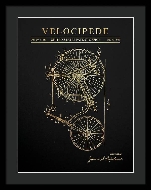 Velocipede Penny Farthing Gold Patent Us391947a