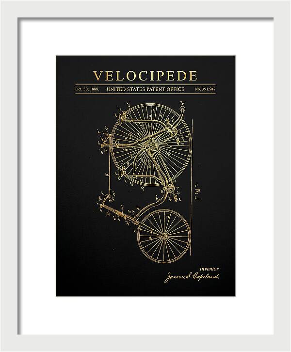 Velocipede Penny Farthing Gold Patent Us391947a