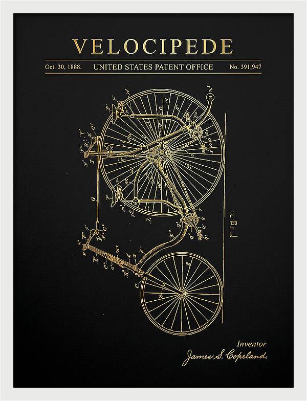 Velocipede Penny Farthing Gold Patent Us391947a