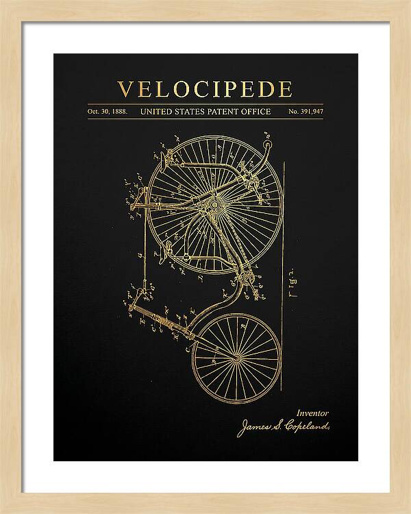 Velocipede Penny Farthing Gold Patent Us391947a