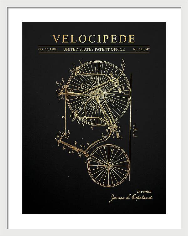 Velocipede Penny Farthing Gold Patent Us391947a