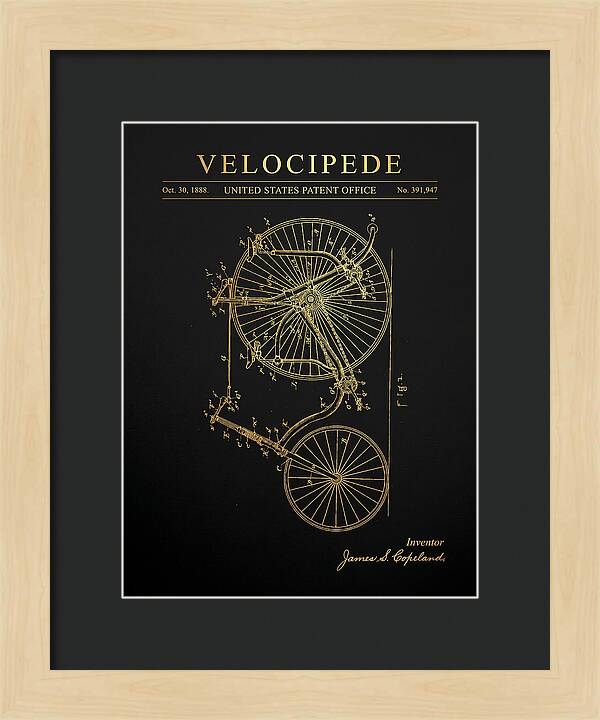 Velocipede Penny Farthing Gold Patent Us391947a