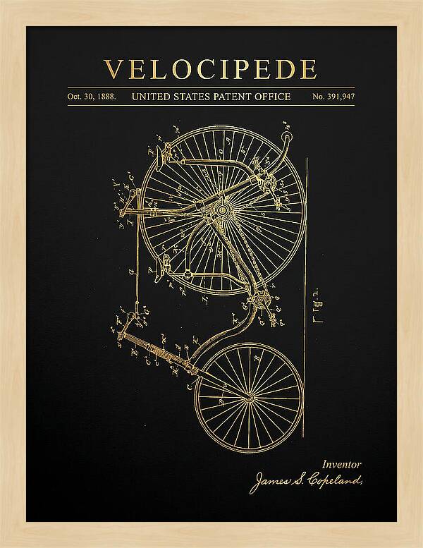 Velocipede Penny Farthing Gold Patent Us391947a