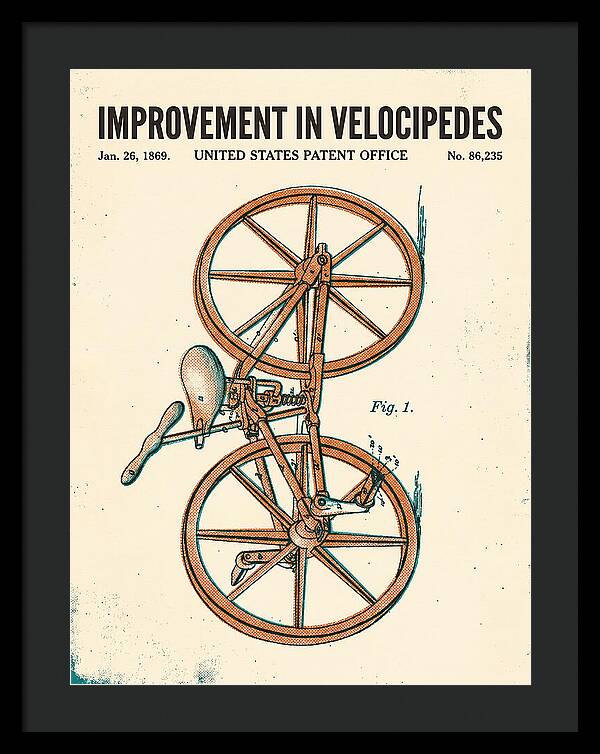 Velocipede Retro Patent Us86235a