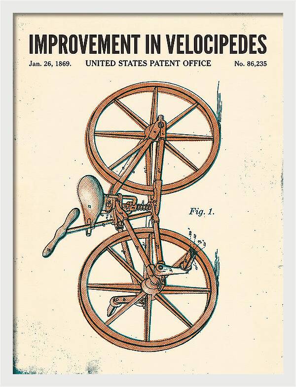 Velocipede Retro Patent Us86235a