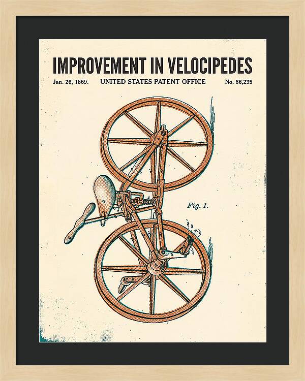 Velocipede Retro Patent Us86235a