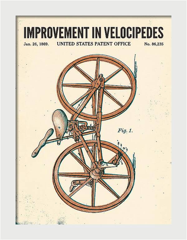 Velocipede Retro Patent Us86235a