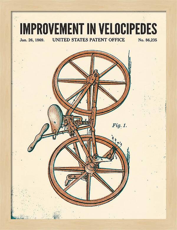 Velocipede Retro Patent Us86235a