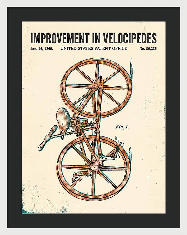 Velocipede Retro Patent Us86235a