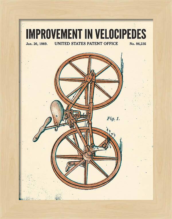 Velocipede Retro Patent Us86235a