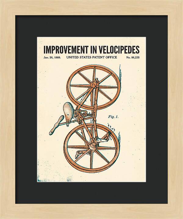 Velocipede Retro Patent Us86235a