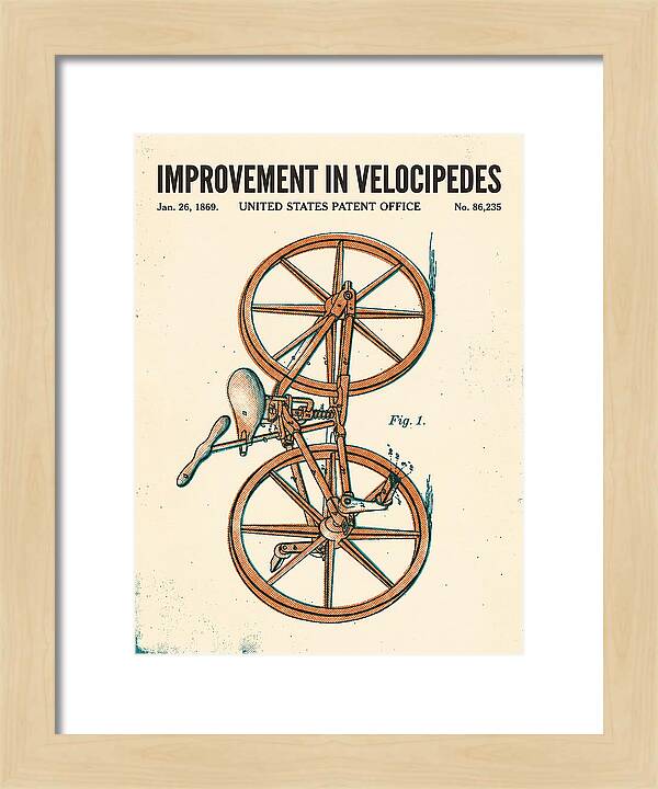 Velocipede Retro Patent Us86235a