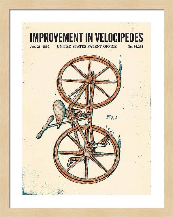Velocipede Retro Patent Us86235a