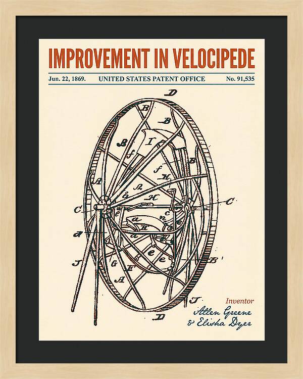 Velocipede Retro Patent Us91535a