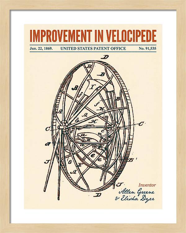 Velocipede Retro Patent Us91535a
