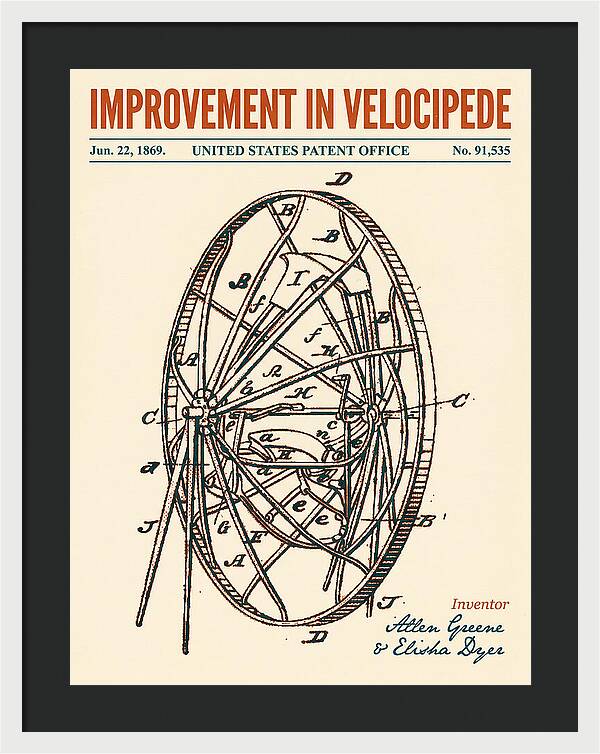 Velocipede Retro Patent Us91535a