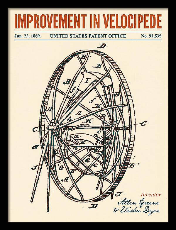 Velocipede Retro Patent Us91535a